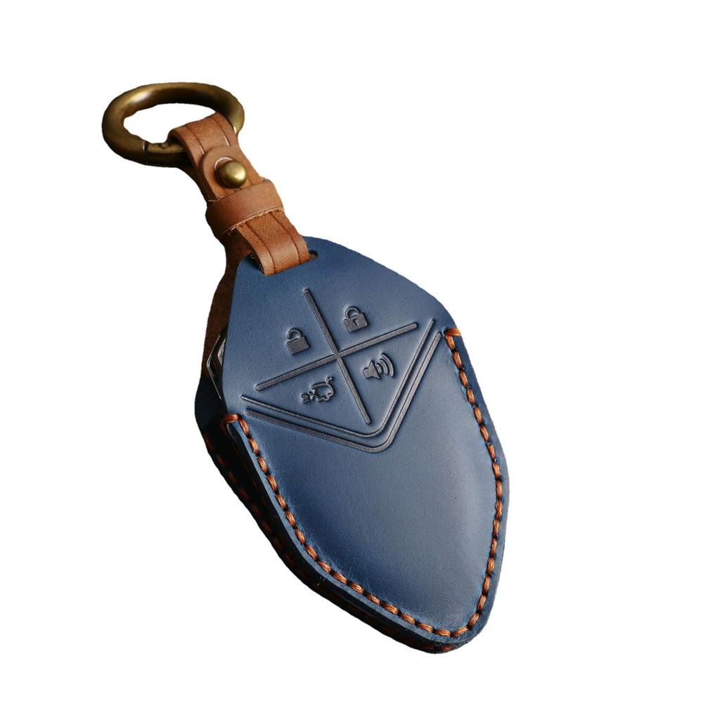 Genuine Leather Auto Key Fob Remote Cover Case Key Ring Fit For Changan Deepal Sl03 Cs75 Plus Uni-V Uni-Kt Uni K T V Cs75Plus Auto Accessories