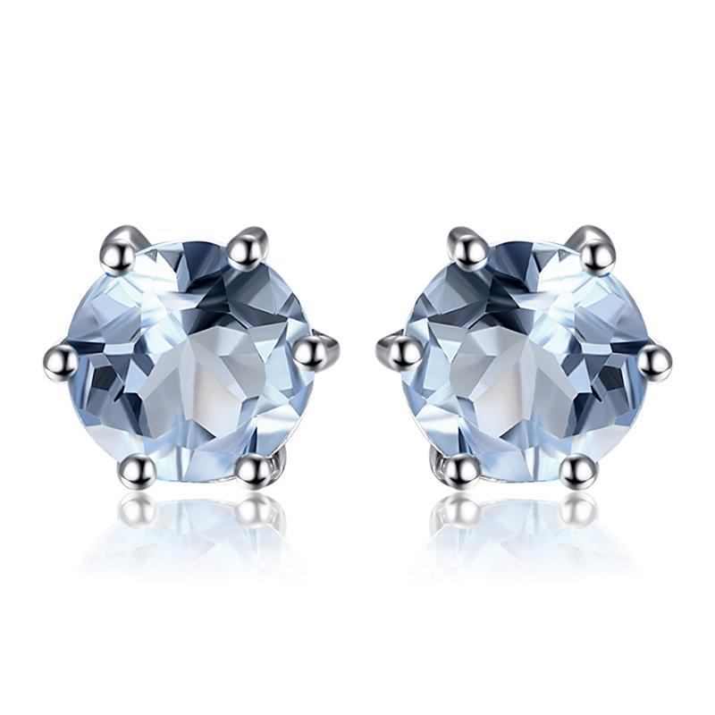 JewelryPalace Round Natural Yellow Citrine 925 Silver Stud Earrings for Women Statement Fashion Gemstone Jewelry Gift