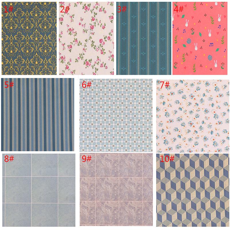 1:12 DIY Doll House 29*21cm Dollhouse Miniature Kitchen Bathroom Living Room Floor Wall Paper Dollhouse Decoration Accessories