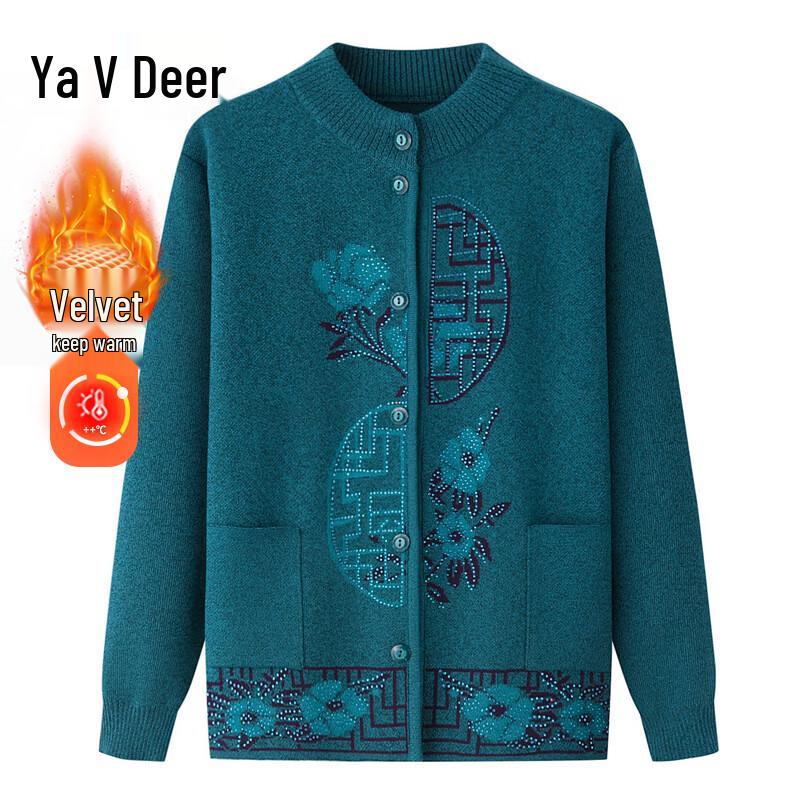 

Yalu Women s Plus Velvet Knitted Cardigan 5XL