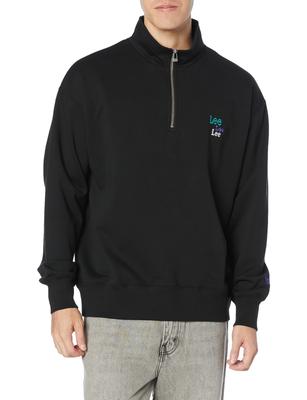 Lee Embroidered Harp Zip Sweatshirt In Black
