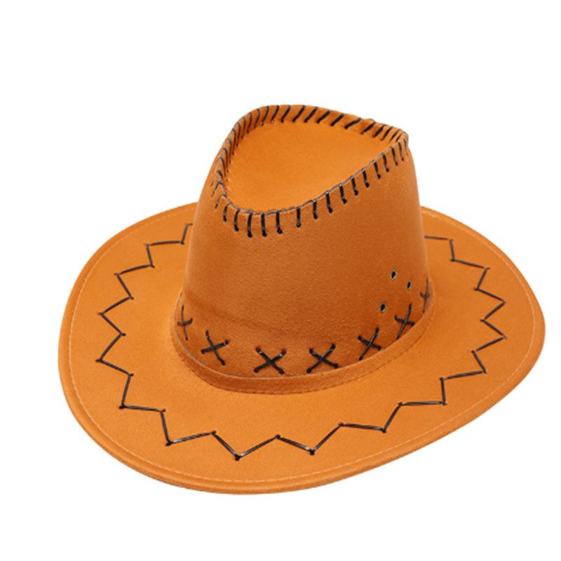 Faux Leather Suede Western cowboy Hat for Men Women Fedora Outdoor Wide Brim For Beach Travel Vacation Party Cosplay Cap Gifts