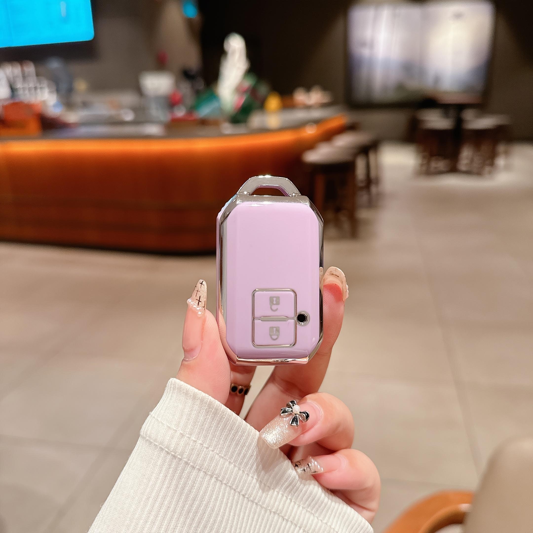 

Чехол для ключа автомобиля из ТПУ, Подходит для Suzuki Ertiga Swift Wagon R, Защитный чехол для смарт-пульта - Автоаксессуары фиолетовый