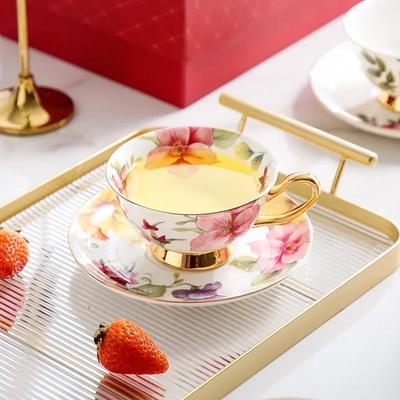 Kaffeetasse und Untertasse aus Bone China, Keramiktasse und Untertasse, Schwarzteetasse, Untertasse, Becher, hohe Wassertassen aus Bone China, Kaffeetasse