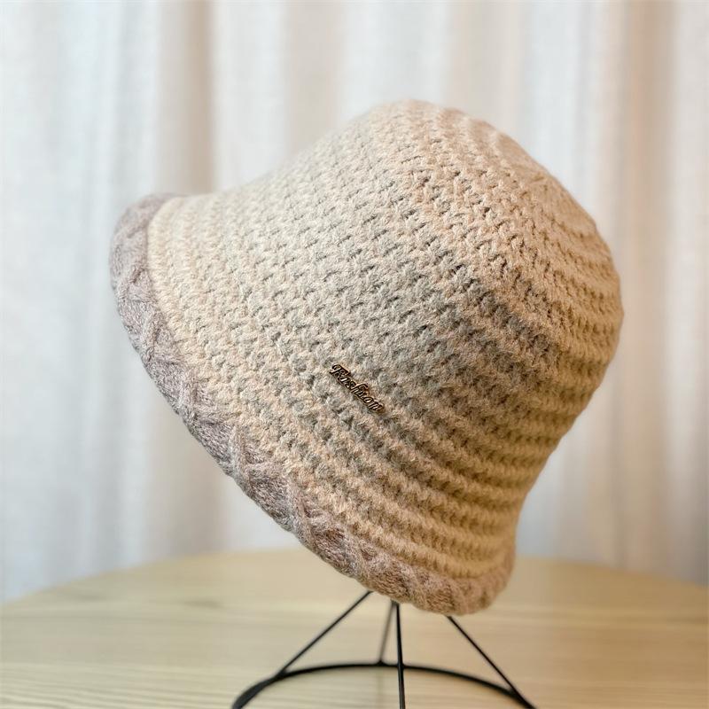 

Осенне-зимняя шерстяная шляпа-ведро женская модная теплая вязаная шляпа-ведро шляпа-ведро one size розовый