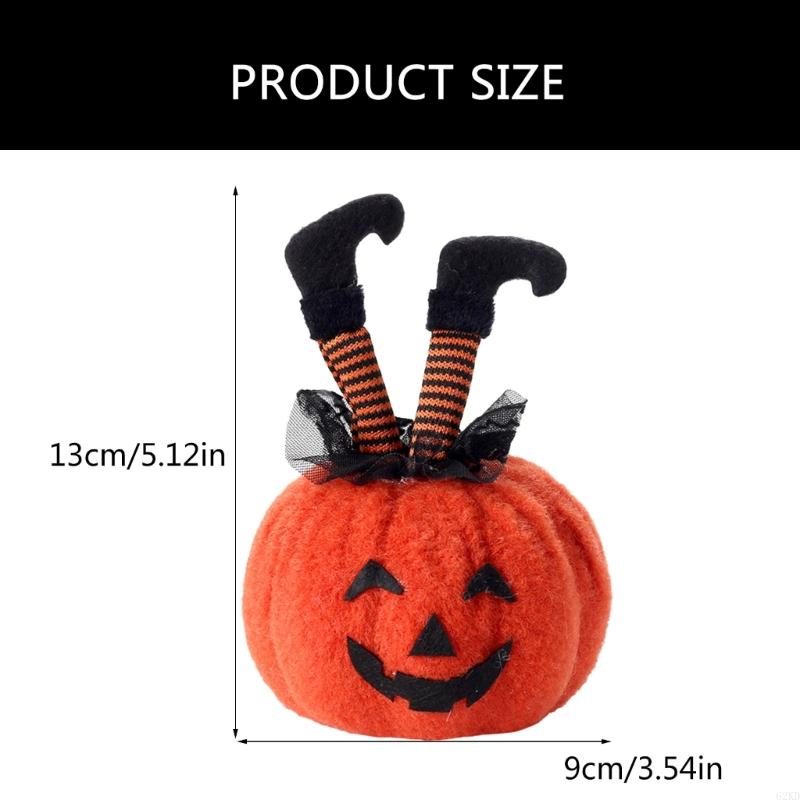 62KD Halloween Witches Legs Pumpkin Plush Figurine Festival Home Desktop Decors Gift