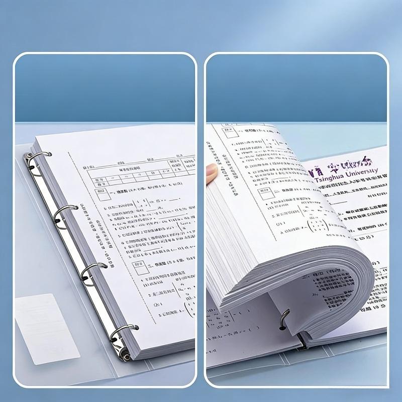 5Pcs Four Hole A4 Punching Loose Leaf Clip Student Exam Paper Organizing Folder Paper Clip Bookclip A4 Transparent Storage Data Book