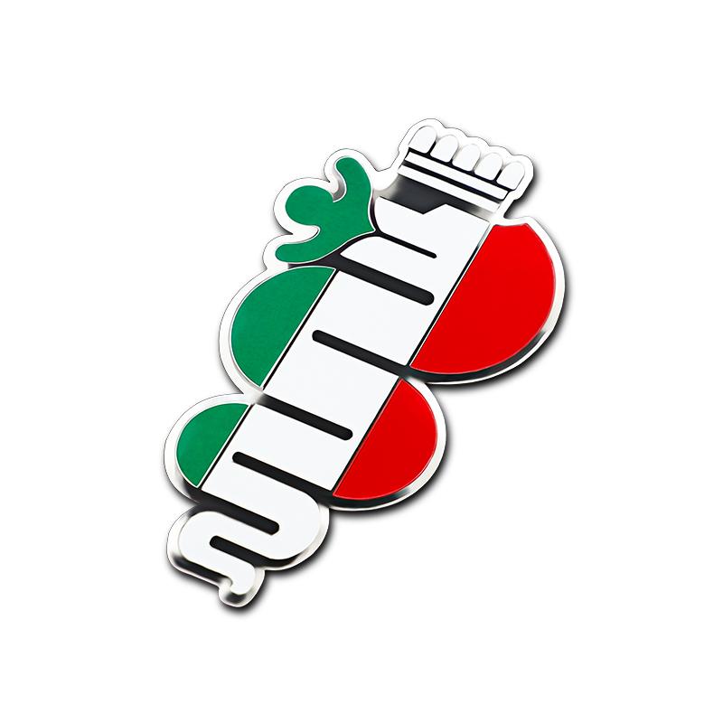 RZUD8 Car Stickers 3D Aluminum Auto Logos Stickers For Alfa Romeo 4C 159 Spider Giulia Giulietta 156 Tonale Car Body Decoration Paster