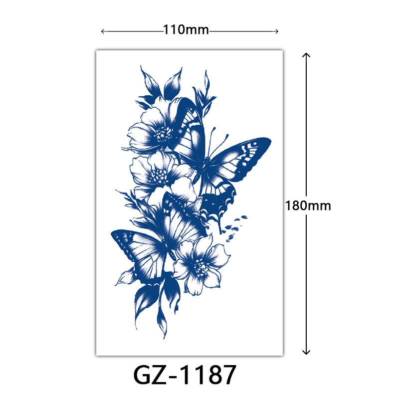 Herbal Tattoo Stickers, Juice Tattoo Stickers, Semi-Permanent English Letter Tattoo Stickers Tattoo