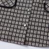 Past Mid-Aged Women's Plaid Lapel Jacket