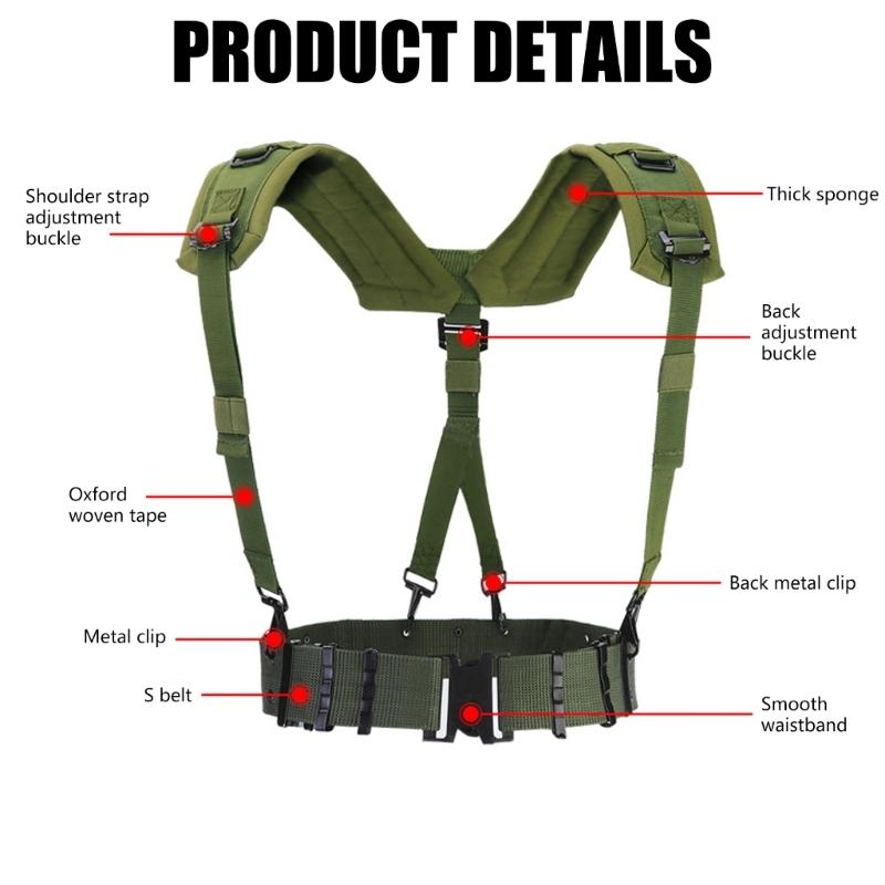Nastavitelný venkovní taktický opasek Oxford Tkanina Ramenní Hrudní Popruh Dvojitý Ramenní Popruh Lovecké Příslušenství Odolný