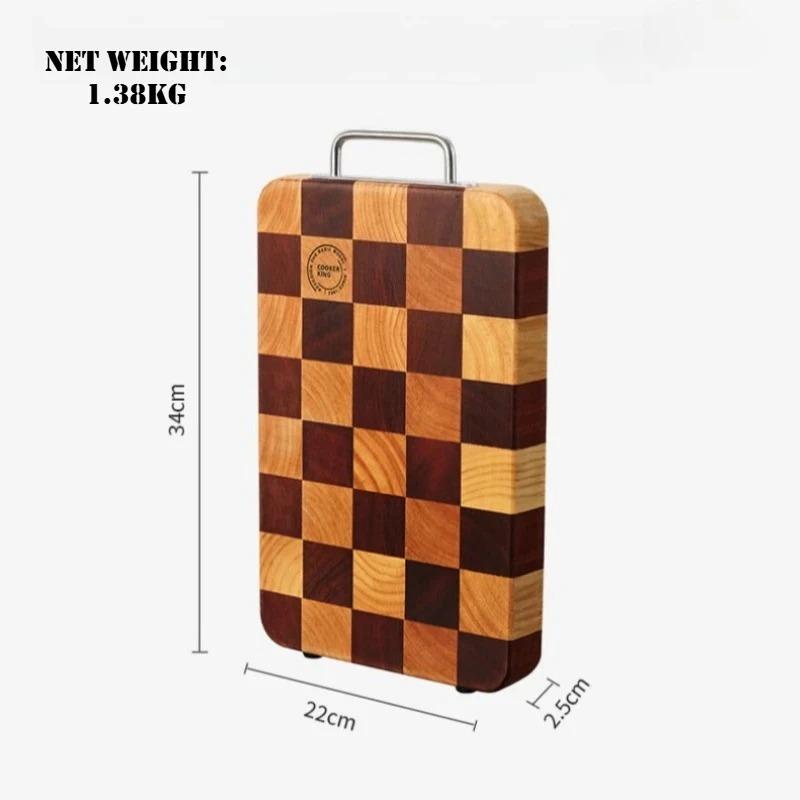 COOKER KING Chessboard Chopping Board Thickened Ebony Wood Cutting Panel Mold-proof Meat Vegetable Cutting Board Kitchen Tools