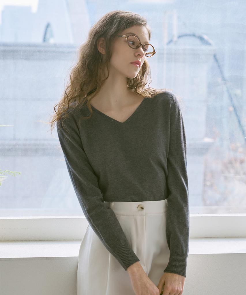 VISITINNEWYORK Basic V-Neck Knit (Vb2Lkf1)