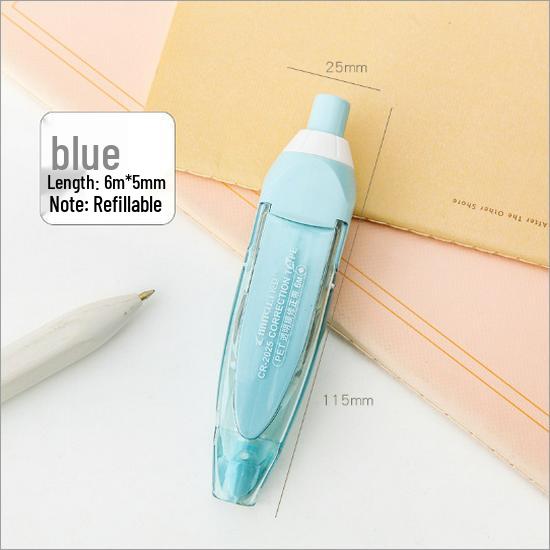 Press-Activated Refillable Correction Tape - High Aesthetic, Student-Friendly Ins Style Correction Fluid