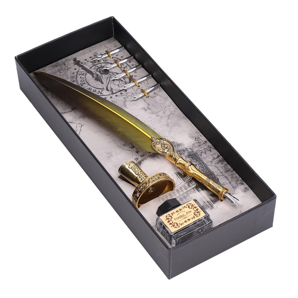 Feather Pen Fluent Comfortable Writing Vintage Elegance Exquisite Workmanship Quill Feather Pen for Gifts