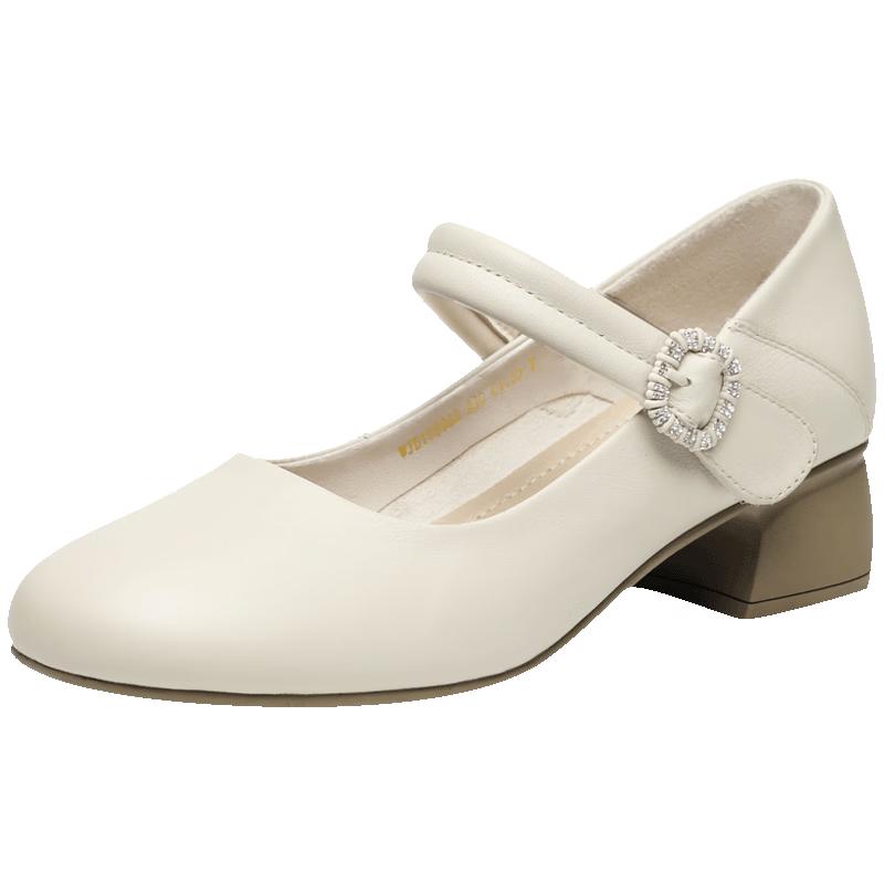Red Dragonfly Women s Mary Jane Block Heel Pumps 36 бежевый