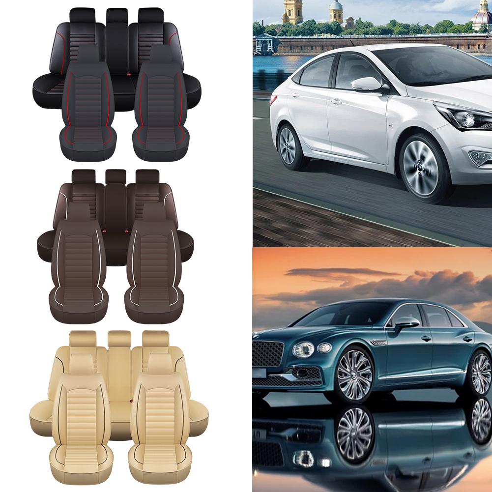 Full Set Universal Car Seat Covers Breathable Leather Car Seat Protector Soft Automotive Covers Cushion Car Interior Accessories