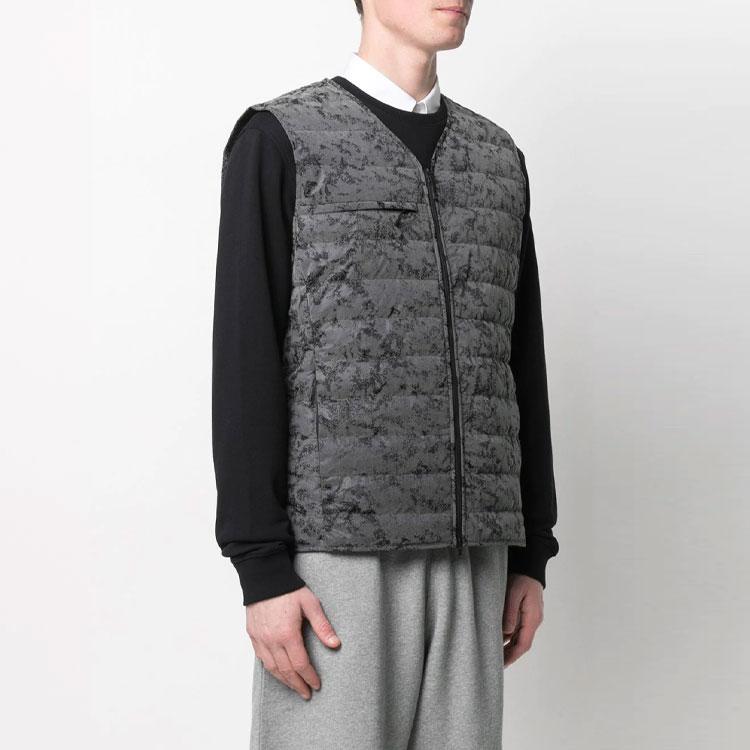 Y-3 FW21 Logo Print Padded Vest Men Vests Gray GV4181