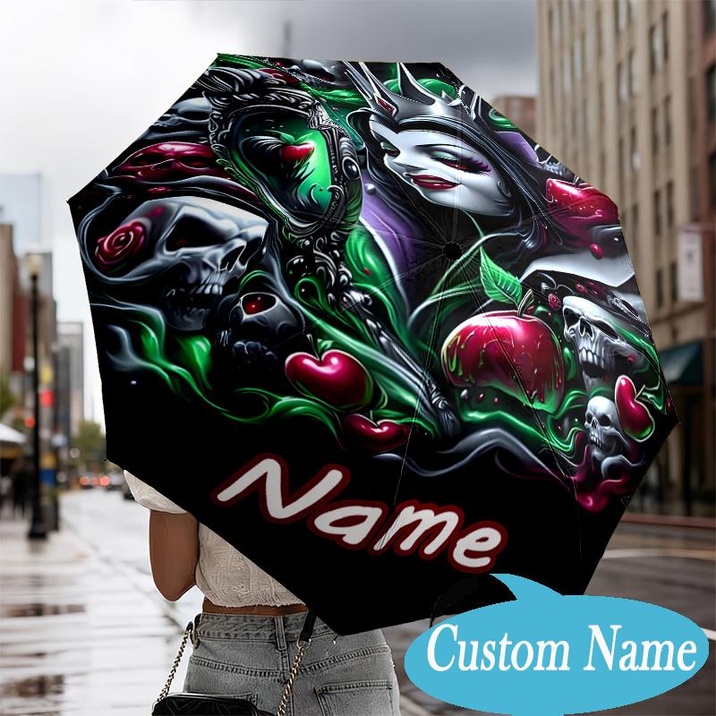 Custom Name Villains Umbrella, 8-Rib Folding Umbrella, Lightweight Portable Design for Lovers, Friends, Perfect Gift for Birthdays
