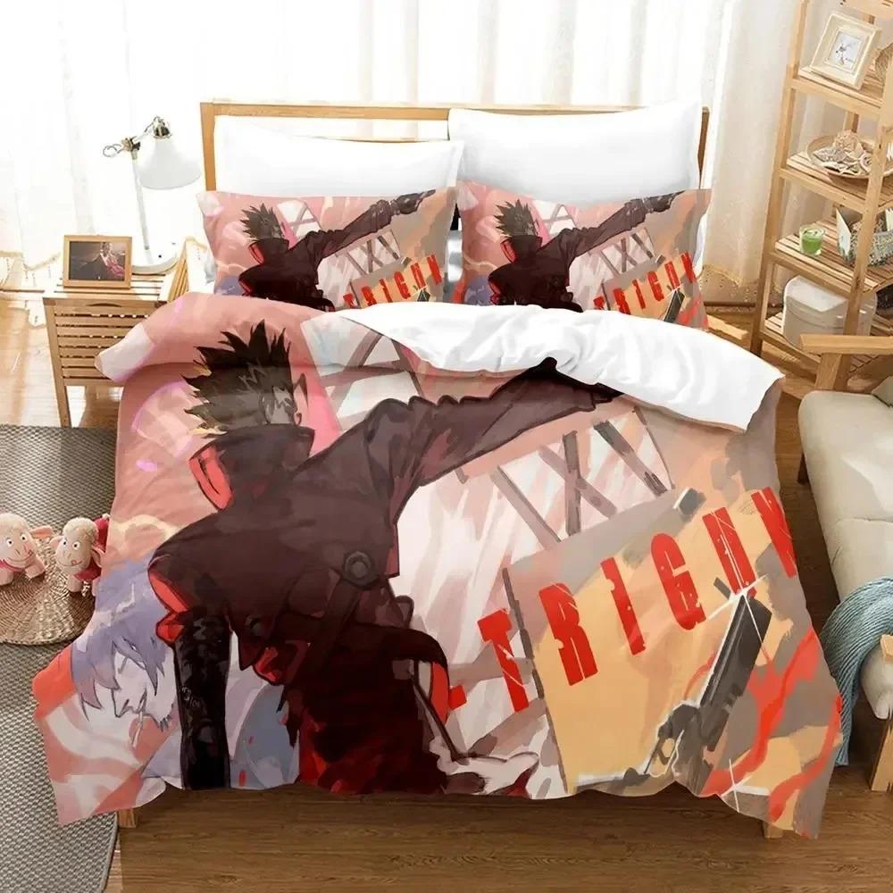 Anime TRIGUN STAMPEDE Bedding Set Duvet Cover Bed Set Quilt Cover Pillowcase Comforter king Queen Size Boys Adult Bedding