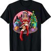 T-shirt de Noël Anime Reine Noire Père Noël Elfe Fête Mélanine