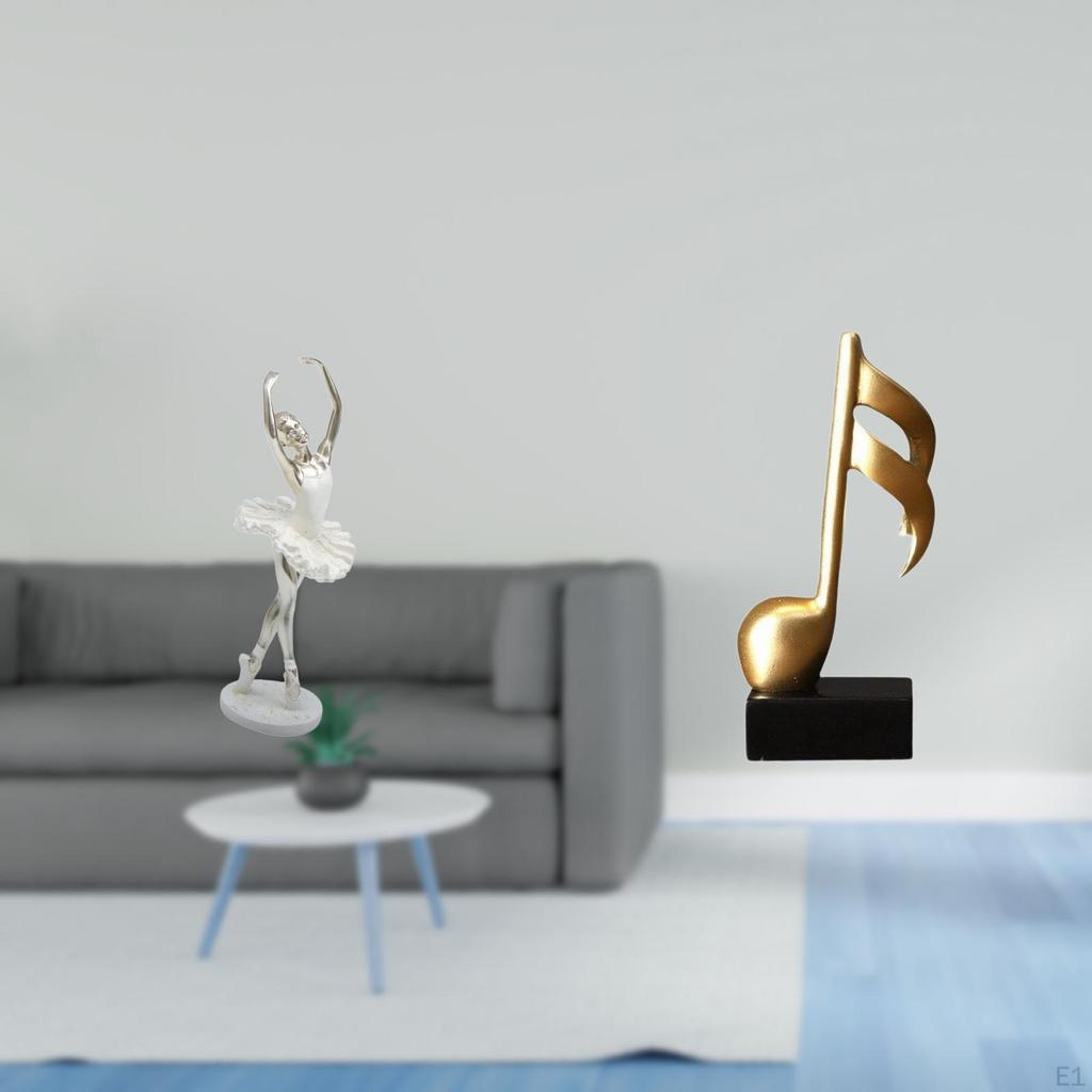 Graceful Dancer Music Note Figurine Modern Art Sculpture Creative Tabletop Ornament for Bedroom