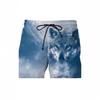 Wolf Animal Shorts Men's Body, Beach Clothes, Quick Dry Surf Gym Informal Shorts