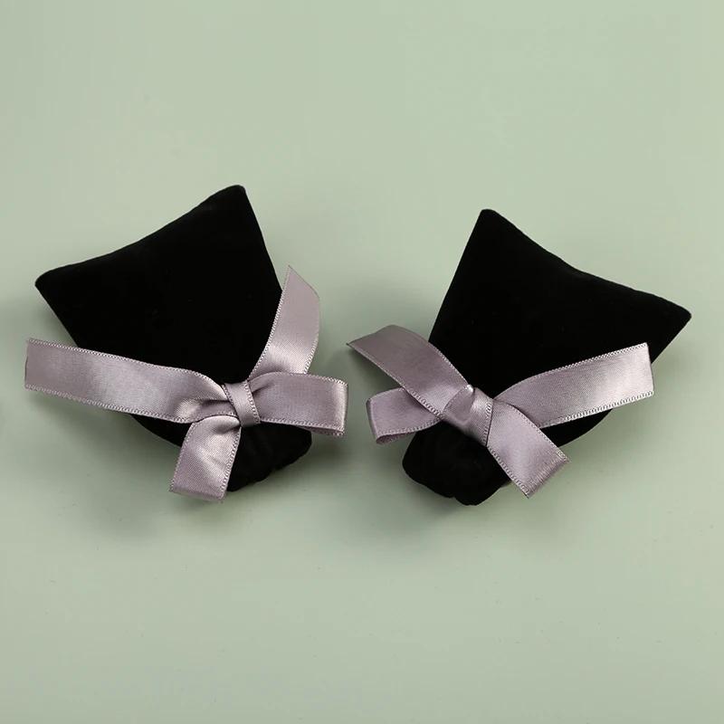 1pcs Bulk Jewelry Packaging Pouches Black Velvet Ribbon Drawstring Bags Luxury Earrings Rings Necklace Bracelet Storage Bags