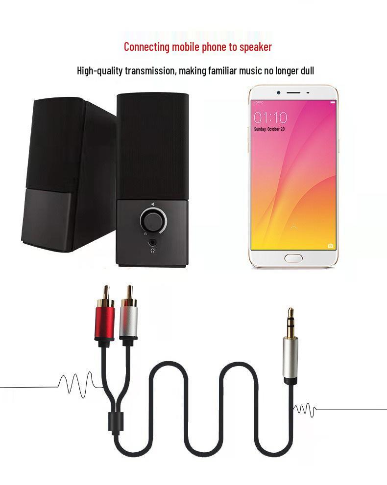 3.5mm to Dual RCA Audio Cable for Speakers and Mobile Devices