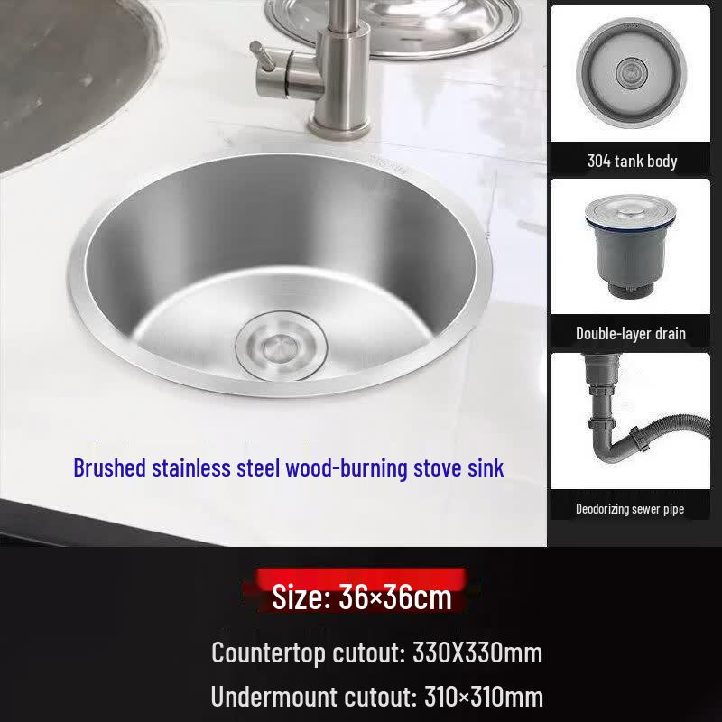 Tai Ju Fu 304 Stainless Steel Round Multi-Purpose Folding Sink with Faucet
