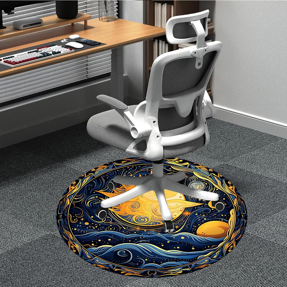 1pc Cosmic Office Round Area Rug, Under Office Chairs Bedroom Living Room Home Decor, Room Deco