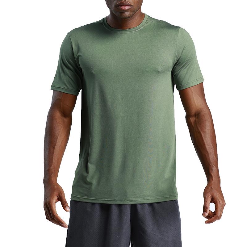 Men's Quick-Dry Ice Silk Running T-Shirt - Solid Color, Short Sleeve, Breathable, Loose Fit