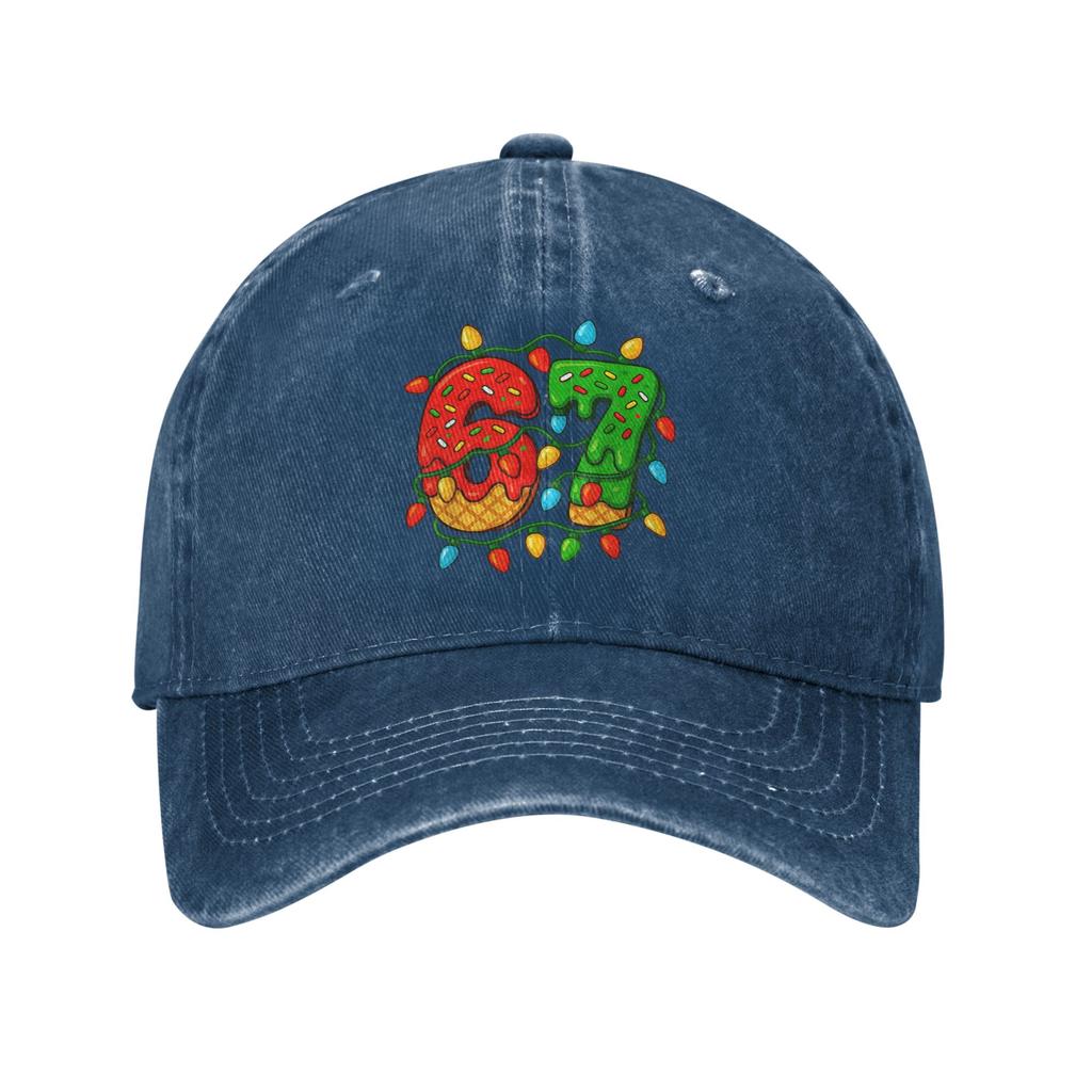 67 Ice Cream Drip Meme Six Seven Christmas Washed Baseball Cap Sun Trucker Hat Summer Men Adult Running Hippie Baseball Caps