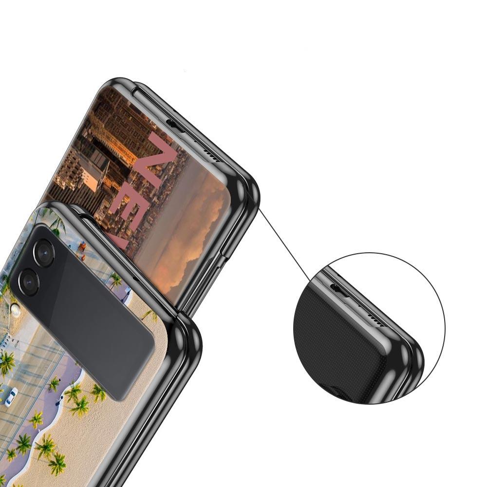 Phone Case for Samsung Galaxy Z Flip 3 4 5 6 7 Folding For Samsung Z Flip4 Flip5 PC Hard Cover NYC New York City Seaside Scenery