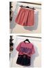 2025 Damen Sommer Zweiteiler im koreanischen Stil: Kurzarm-Top & Lässige Shorts - Trendig & Vielseitig für Studentinnen.