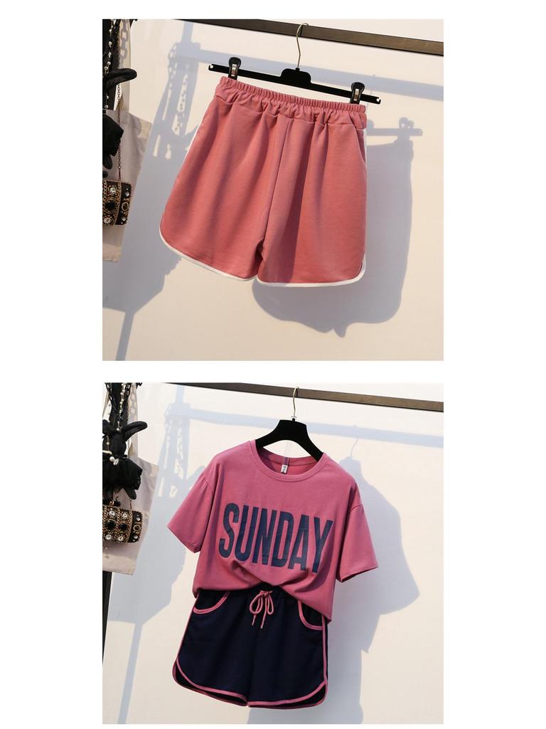 2025 Damen Sommer Zweiteiler im koreanischen Stil: Kurzarm-Top & Lässige Shorts - Trendig & Vielseitig für Studentinnen.