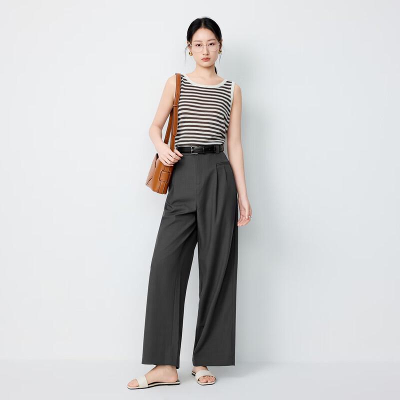 Elva' Island Women's Summer High-Waist Wide-Leg Casual Trousers