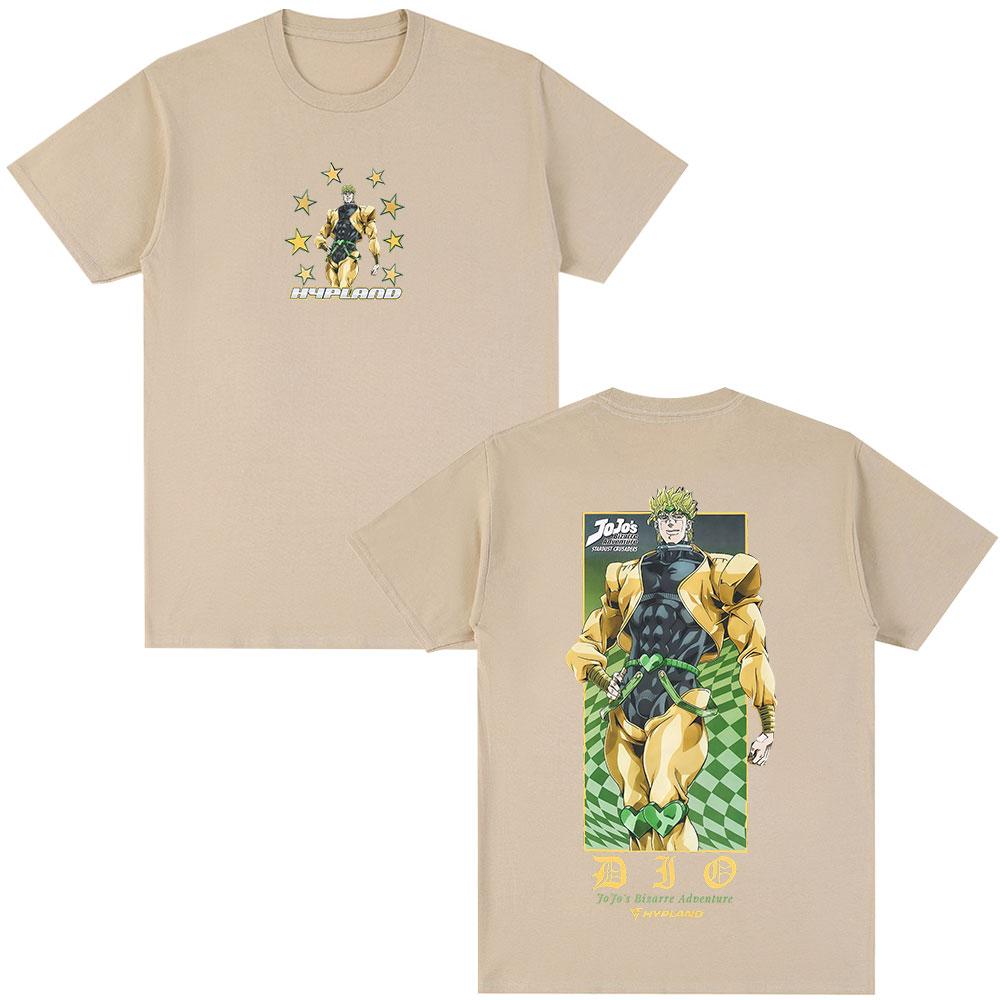 Anime JoJo Bizarre Adventure Dio Brando Manga Tshirts Mens Women Clothing Fashion Casual Short Sleeves T Shirts Streetwear