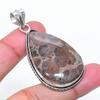 Natural Mud Crack Fossil Gemstone 925 Sterling Silver Jewelry Pendant 2.17" AP-15311