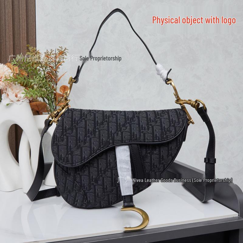 Women's Crossbody Saddle Bag with Vintage Floral Embroidery