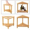 Corner Shower Stool Bamboo Stand Waterproof Two-Tier Lightweight Structure Suitable for Entryway