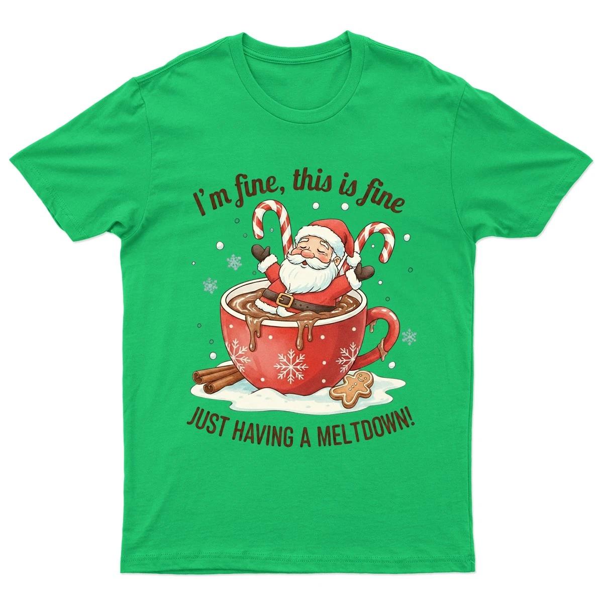 Im Fine This Is T-Shirt Unisex Gift Retro Seasonal Funny Xmas Claus Santa XXXXL