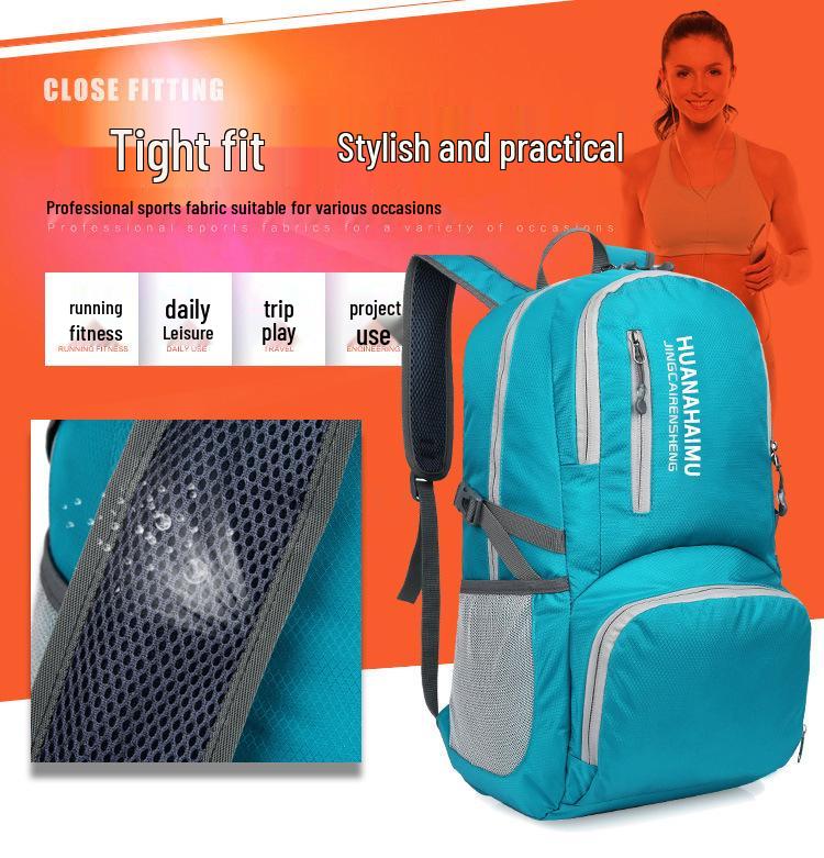 Lightweight Waterproof Outdoor Folding Daypack - Large Capacity, Foldable Hiking Backpack.