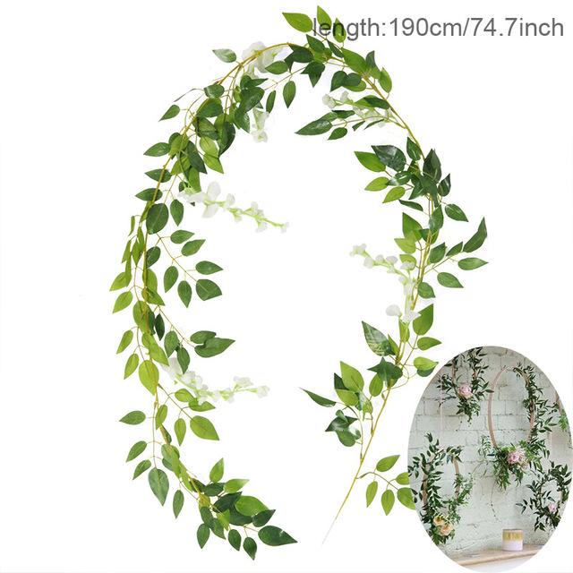 Wedding Decoration Artificial Fake Leaves Vines Eucalyptus Garlands Wall Hanging Plant Ivy Birthday Party Wedding Table Decor