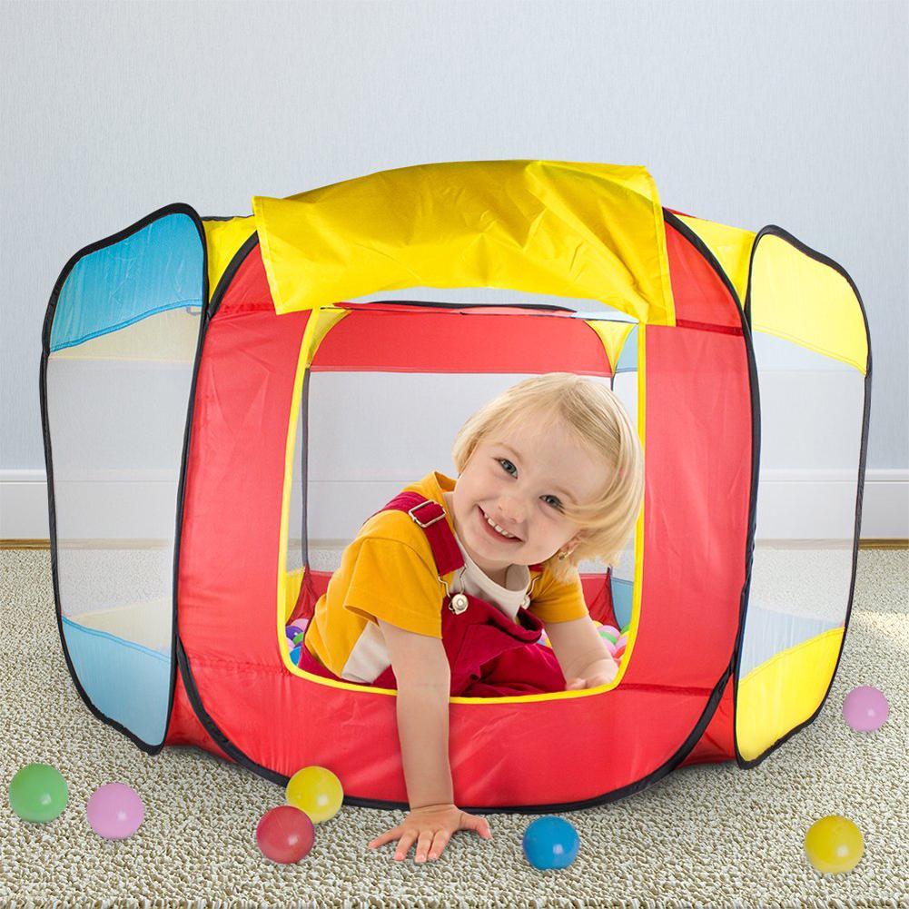 Kids Play Tent Hexagon Ball Pit Large Baby Crawl Playpen Patchwork Foldable Play Tent for 1 2 3 Years Old