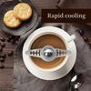 Stainless Steel Espresso Coffee Ice Cube Ball Whiskey Chilling Stone With Holder Ice Ball With Rack Coffee Ice Cube 9.5x2.9cm