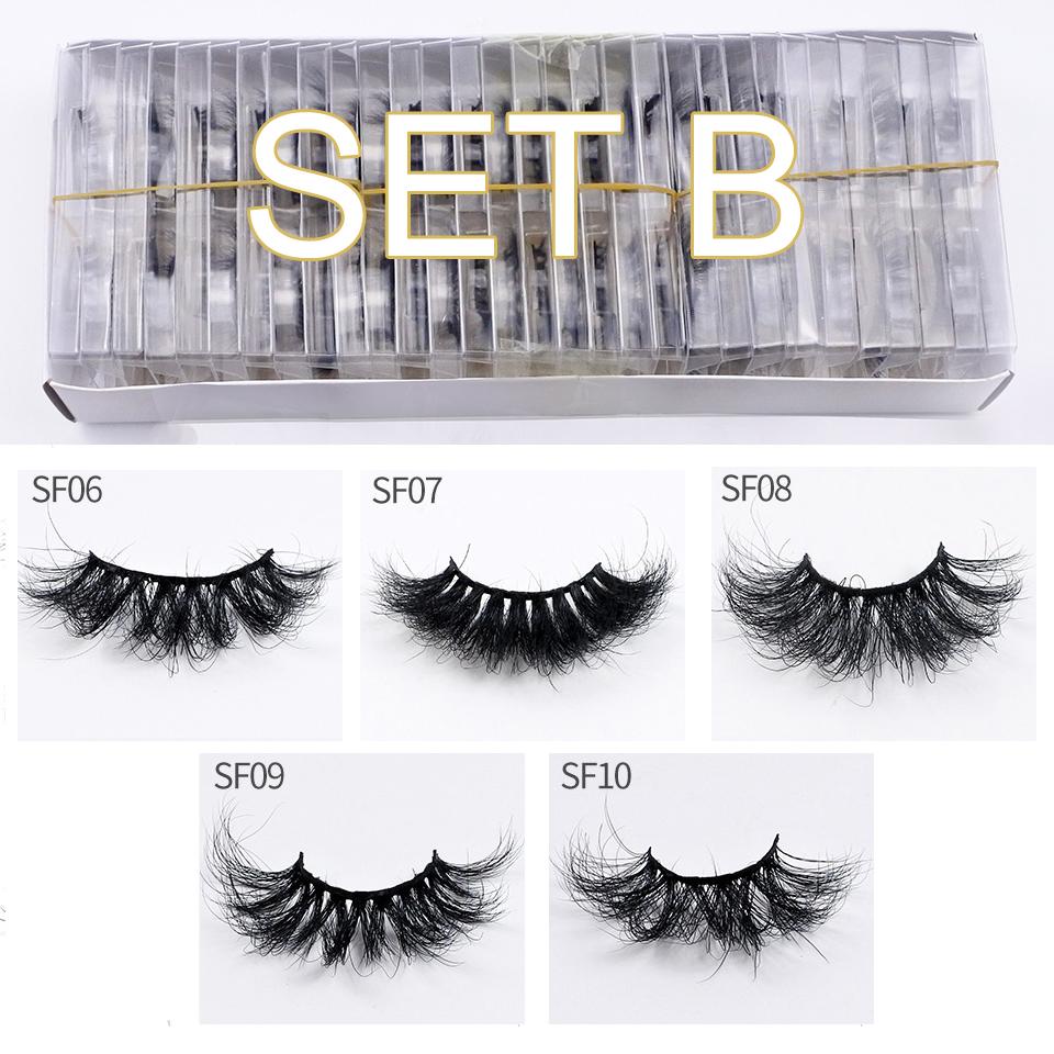Mink Lashes 25mm Fluffy Messy 3d Eyelashes Wholesale 4/10/30/50 Pcs / Lot Long Thick Mink Eyelashes Makeup