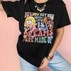 Liz McGuire Retro Pattern Tshirt All Season Pure Cotton Casual Fashion Suitable for Both Unisex and Women
