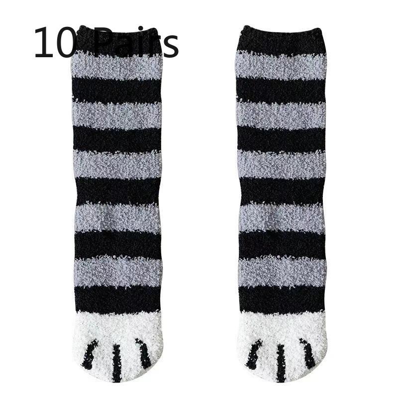 

10 Pairs of Female Autumn and Winter Thickened Warm Non Slip Sweat Absorption Floor Tube Socks 10 Pairs