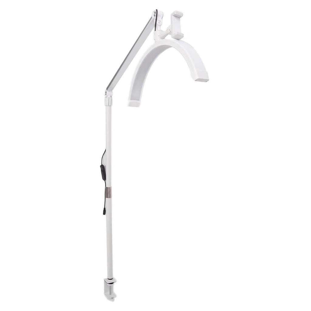 20W 16in LED Half Moon Floor Light 3000K‑6000K 10 Brightness Adjust Height Eyelash Beauty Lamp